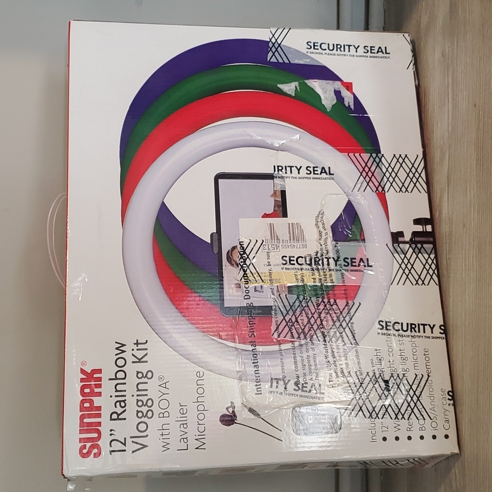 Sunpak 12" Rainbow Vlogging Kit With Boya Lavalier Microphone Led144 - 12R